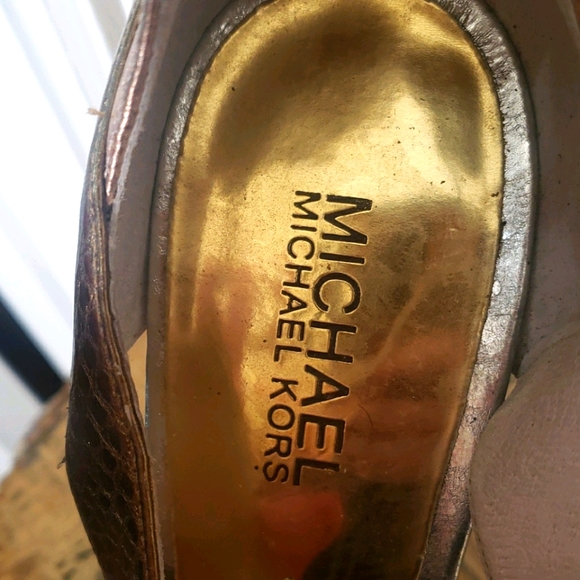 Michael Michael Kors gold/silver heels size 9 - Picture 2 of 8